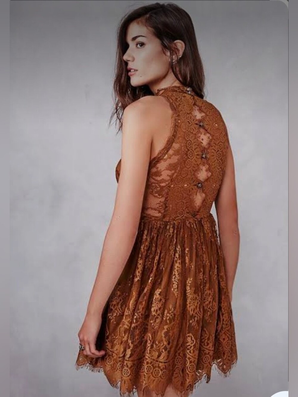 Free People Verushka Lace Mini Dress – Golden Honey – MSRP $148